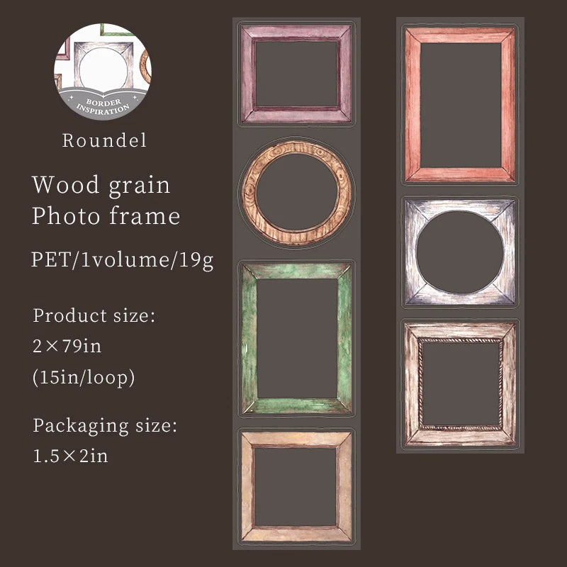 JIANQI 50mm*2m Border inspiration Tape INS Wreath Frame DIY Decoration scrapbooking Handbook Circulation Decal Stationery