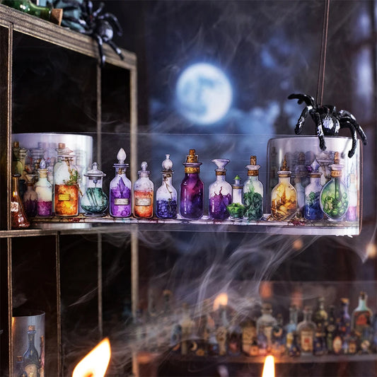 40mm*2m PET Tape Witch's Potion Bottle Stickers DIY Scrapbooking Hand Account Adhesive hand made Diy Junk Journal Craft Supplies