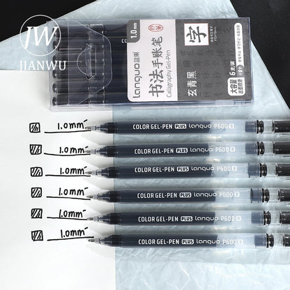 JIANWU 6 Pcs/set Stackable Calligraphy Hand-painted Watercolor Marker Pen Write Smoothly Creative Student Supplies Stationery