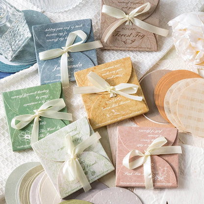 JIANQI 30pcs/lot Memo Pads Material Paper Solid Color Round Junk Journal Scrapbooking Cards Retro Background Decoration Paper