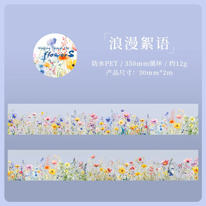 JIANQI 30mm*2m Creative Plants and Flowers tapes hand tent DIY Stick Labels Scrapbooking Material Junk Journal Supplies