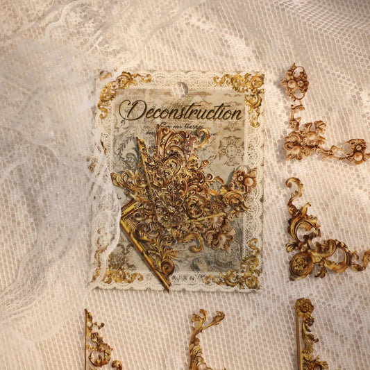 JIANQI 24 Pcs Vintage French Court Style Photo Corner Sticker Hollow Stickers DIY Scrapbooking Diary Album Deco Stationery