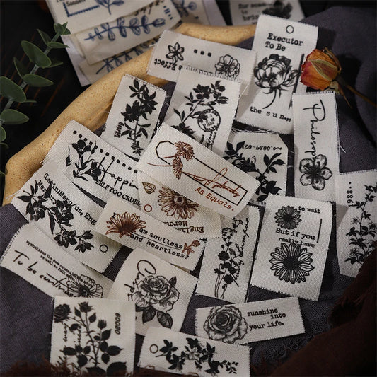 10pcs Botany Imprint Series Plant Theme Fabric Material Handmade Booklet DIY Decoration Collage material Scrapbook supplies