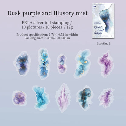 JIANQI 10pcs Hot stamping flower stickers PET Materials Collage Junk Journal DIY Scrapbooking Supplies Aesthetics Decor Sticker