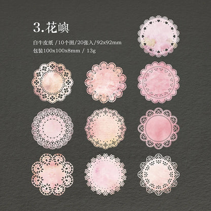 20 pcs/lot INS lace material paper Decorative Scrapbooking Diary Album hand made Collage material Background paper