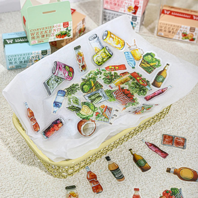 JIANQI 50 pcs Kawaii Cartoon small Stickers Cute Mini Decorative Scrapbooking accessories Adhesive Diy junk journal supplies