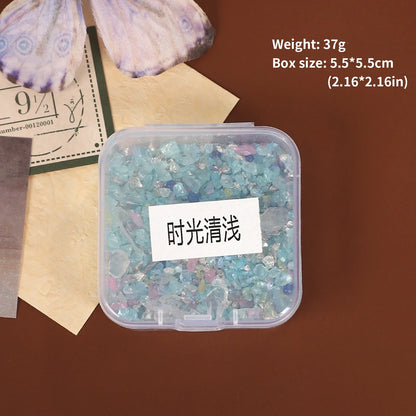 JIANWU Colorful Ore Crushed Stone Journal Material Collage scrapbook Creative DIY Student Supplies Stationery