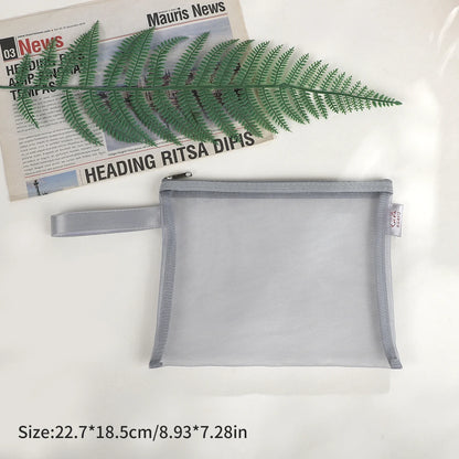 JIANWU Morandi Color Translucent Test Paper Storage Bag Mesh Pencil Case Creative Journal Material Student Supplies Stationery