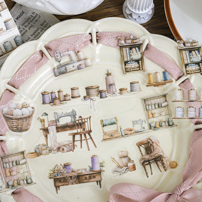 JIANQI 30pcs Home life Sticker Pack Decorative Junk Journal DIY Scrapbooking Supplies Collage Stationery Stickers