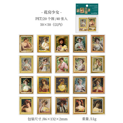 JIANQI 40 sheet Girl's Gallery Stickers Creative Scrapbooking Supplies Collage Junk Journaling Materials Crafts