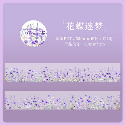 JIANQI 30mm*2m Creative Plants and Flowers tapes hand tent DIY Stick Labels Scrapbooking Material Junk Journal Supplies