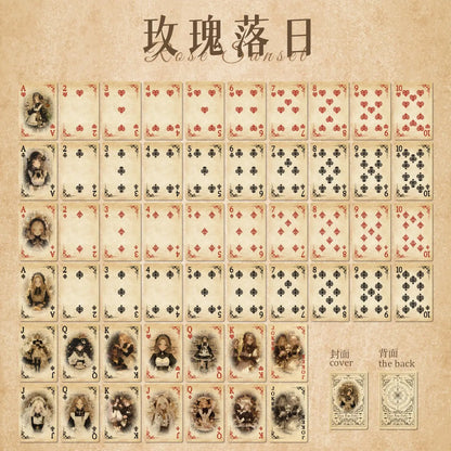 JIANQI 55 pcs Retro poker cards material paper Decorative Scrapbooking Diary Album hand made Collage material Background paper