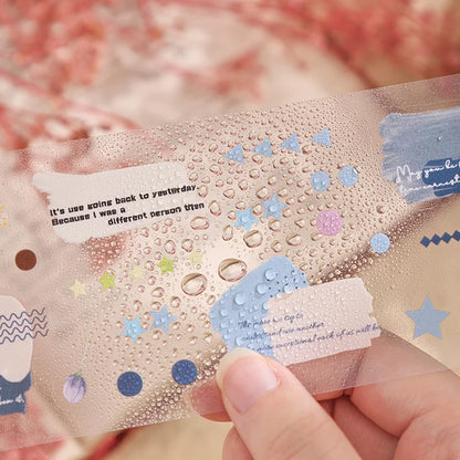 JIANQI 6pcs Transparent Floral Sticker PET Material DIY Scrapbooking Collage Supplies Decor Stationery Aesthetics Stickers