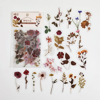 Natural plant collection Green Leaf Decorative PET Stickers Scrapbooking Label Diary Stationery Album Phone Cup Journal Planner
