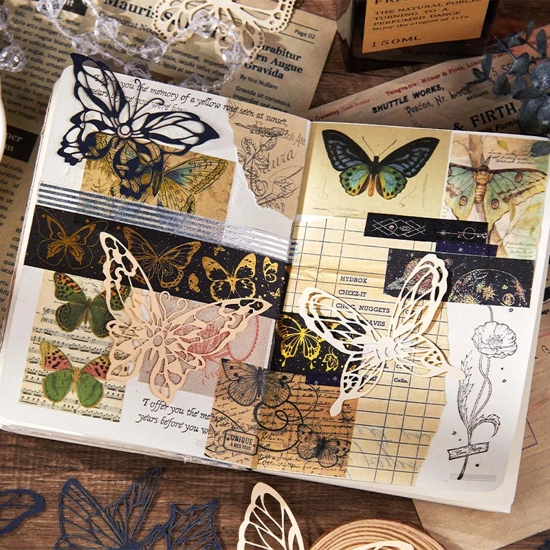 JIANQI 15 pcs Diy Scrapbooking paper Lace Decoration paper Hollow Card Collage material lomo cards DIY hand made craft paper
