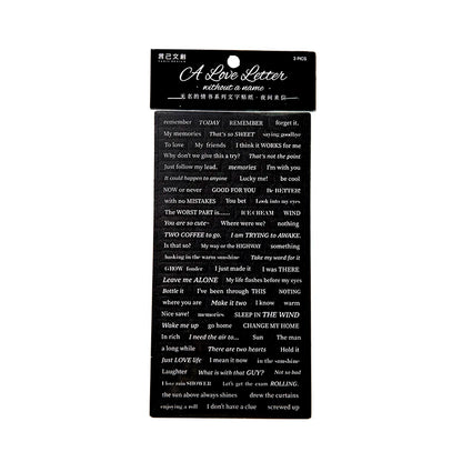 JIANQI 3pcs/pack Alphabt Stickers Creative Phrase Decor Stationery Collage Scrapbooking Label Diary Junk Journal Planner