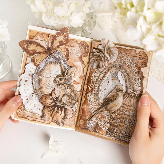 30pcs Vintage Art paper Materials Lace paper Scrapbook Materials DIY Photo Album Collage Journal Creative Stationery paper