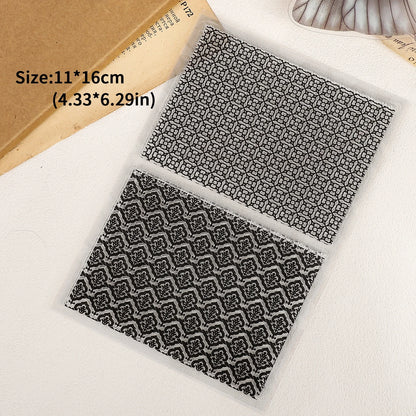 JIANWU Vintage Wave Lace Pattern Landscape Material Collage Silicone Stamp Creative DIY Journal Student Supplies Stationery