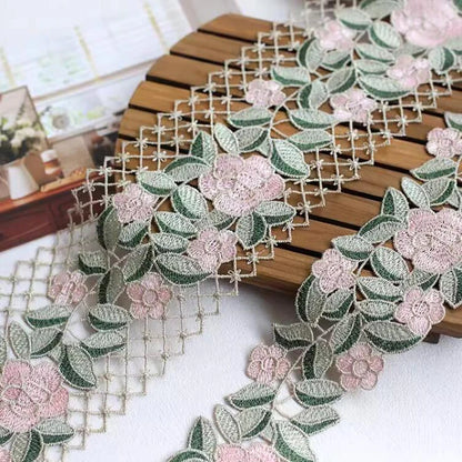 1Yard Hollow Floral High Quality Venise Lace Fabric DIY Handmade Lace Accessories Textile Fabrics Wide 9.5CM