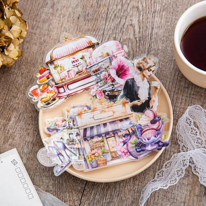 JIANQI 30 pcs/pack Paris Travel PET Stickers Decor DIY Scrapbooking Materials Art Collage Stationery Aesthetics Stickers