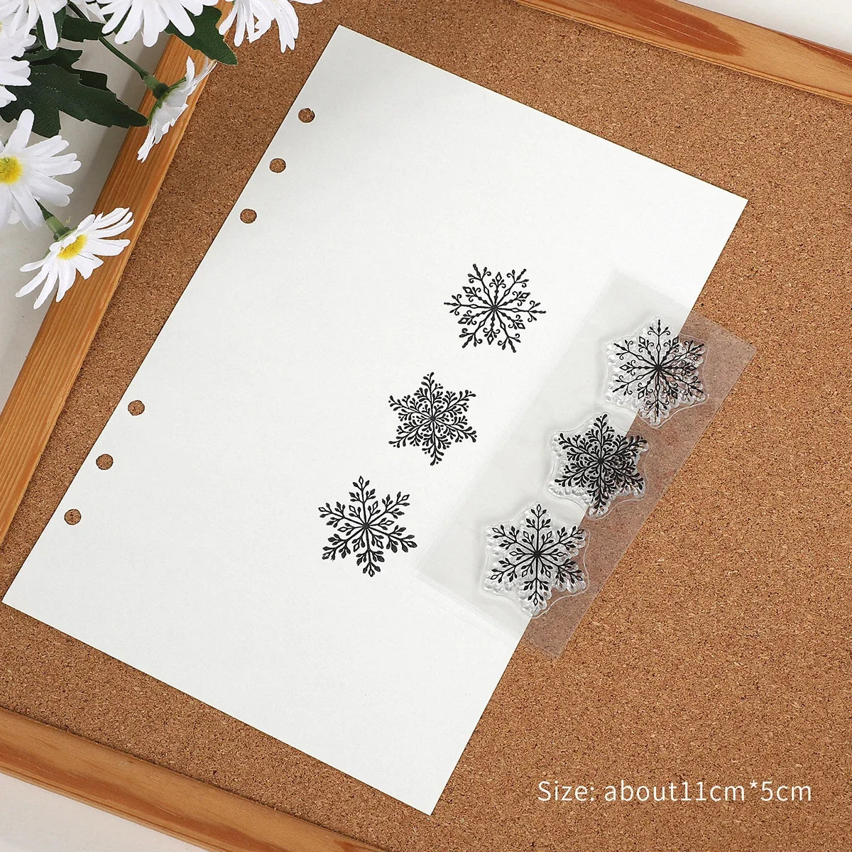 JIANWU Vintage Trees Snowflake Pattern Material Collage Transparent Silicone Stamp Creative DIY Student Supplies Stationery