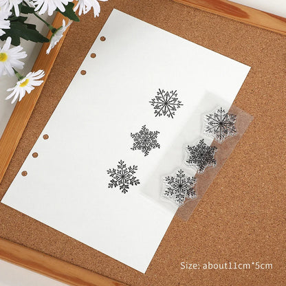 JIANWU Vintage Trees Snowflake Pattern Material Collage Transparent Silicone Stamp Creative DIY Student Supplies Stationery