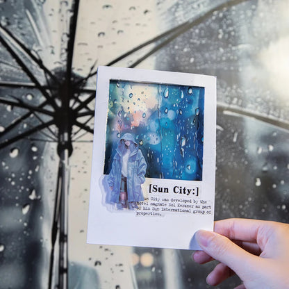 JIANQI 10pcs/pack Rainy season landscape PET Stickers Junk Journal Creative Stationery DIY Deco Stickers Scrapbooking Supplies