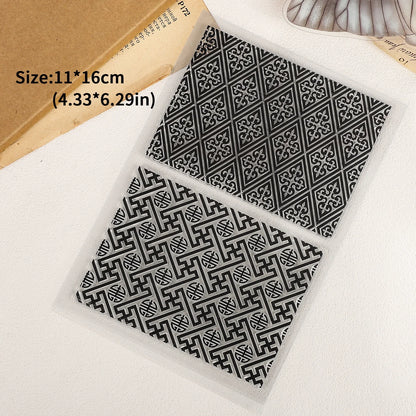 JIANWU Vintage Wave Lace Pattern Landscape Material Collage Silicone Stamp Creative DIY Journal Student Supplies Stationery