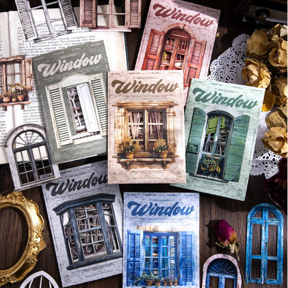 JIANQI 10 Sheets Large size doors and windows Stickers Decorative handmade Scrapbooking Material Diary Album Craft Supplies