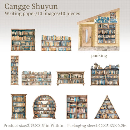 30pcs Doors, windows, and furniture Stickers Scrapbooking Materials DIY Junk Journal Collage Collage language Decor Stickers