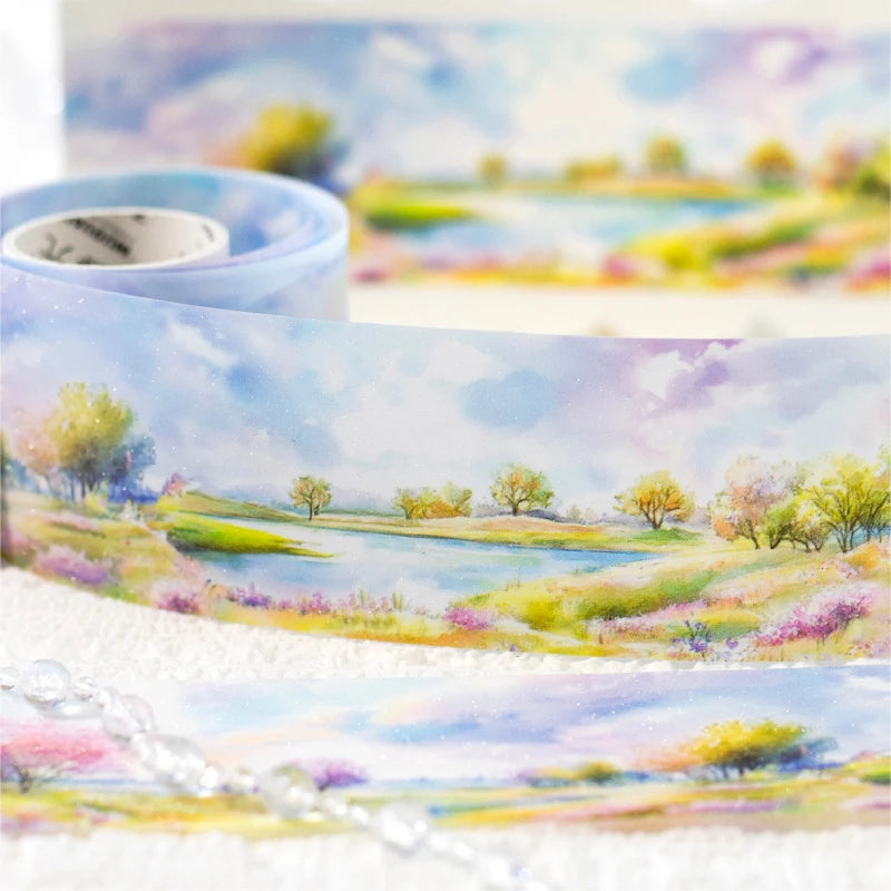 JIANQI 50mm*2m PET Tapes Beautiful scenery DIY Scrapbooking Decor Photo Album Collage Junk Journal Materials Aesthetics Stickers