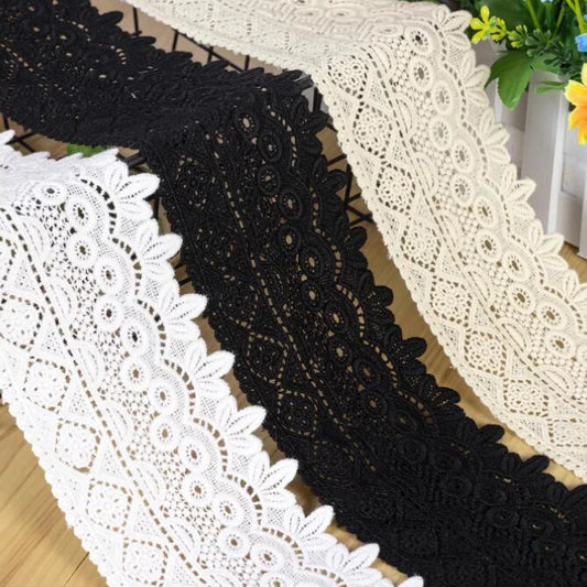 1 Yard Pure Cotton Embroidery Lace Accessories DIY Clothing Accessories Home Textile Fabric 9cm Width