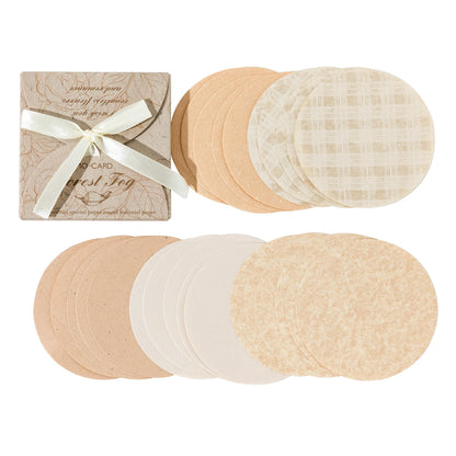 JIANQI 30pcs/lot Memo Pads Material Paper Solid Color Round Junk Journal Scrapbooking Cards Retro Background Decoration Paper
