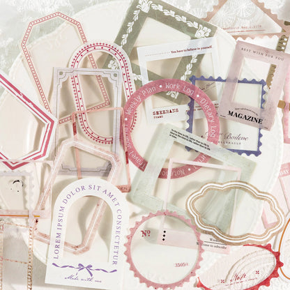 JIANQI 25pcs/pack Framework Decorative Stickers Scrapbooking Diary Deco Junk Journal Stationery Ins Style Stationery Stickers