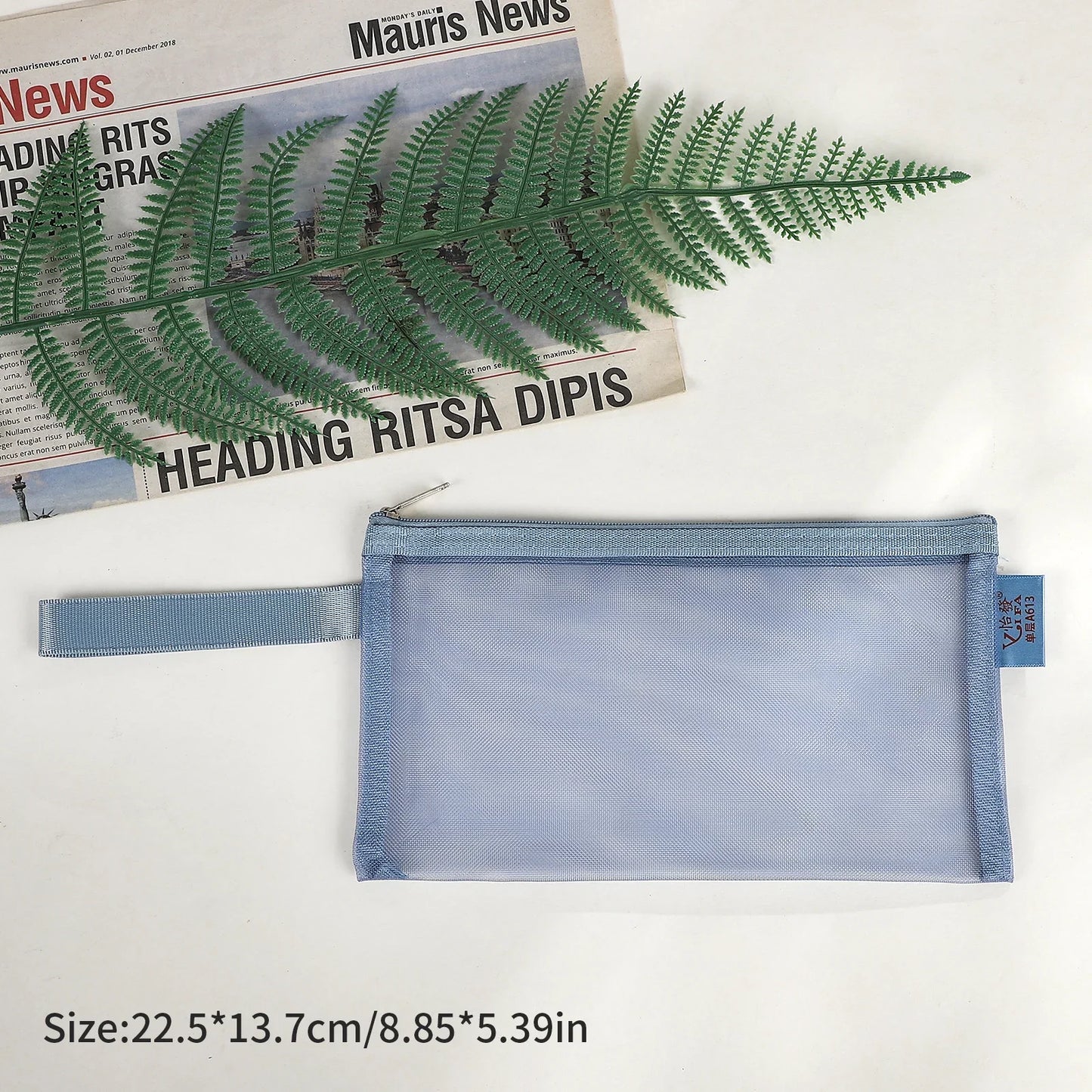 JIANWU Morandi Color Translucent Test Paper Storage Bag Mesh Pencil Case Creative Journal Material Student Supplies Stationery