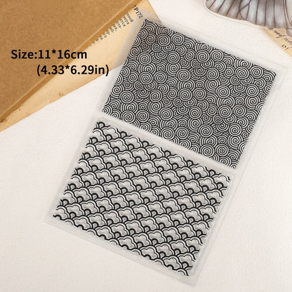 JIANWU Vintage Wave Lace Pattern Landscape Material Collage Silicone Stamp Creative DIY Journal Student Supplies Stationery