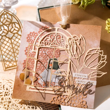 10 pcs INS lace material paper Hollowed butterfly Flowers Decorative Scrapbooking Diary Album hand made Collage Background paper
