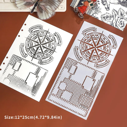 JIANWU Vintage Planetary Chart Symbol Border Flower Landscape Material Collage stamp Shading Board Creative Journal Stationery