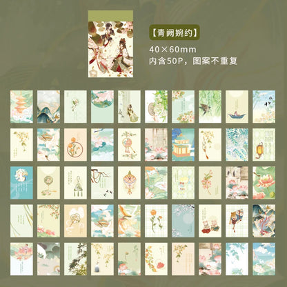 JIANQI 50 pcs Stickers Stickers book Cartoon animation Decorative Scrapbooking material Adhesive Diy Sticker for Diary Album