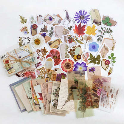 60pcs Vintage Stickers Scrapbook Paper for Scrapbooking Junk Journal School Supplies Creative Stationery DIY Deco Stickers