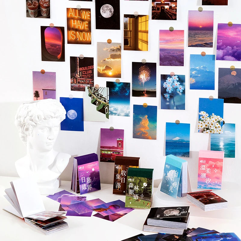 JIANQI 50 pcs Stickers book Decorative Scrapbooking Diary Album notebooks hand made Collage material junk journal supplies