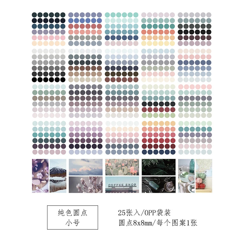 100 Sheets Watercolor Polka Dot Sticker Bullet Journaling Accessories Scrapbooking DIY Color Label Washi Sticker Stationery Gift