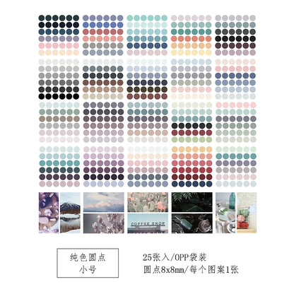 100 Sheets Watercolor Polka Dot Sticker Bullet Journaling Accessories Scrapbooking DIY Color Label Washi Sticker Stationery Gift