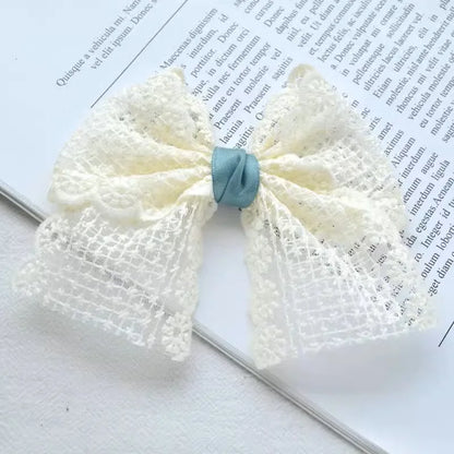 2 Yards Beige Mesh Gauze Bow Embroidery Lace Fabric Sewing DIY Wedding Decoration Gift Package Trim Headdress Accessories Crafts