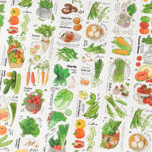 JIANQI 6 pcs/lot vegetable Stickers aesthetic Decorative Stick Labels journaling Album Scrapbooking Collage material