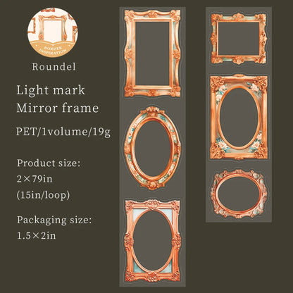 JIANQI 50mm*2m Border inspiration Tape INS Wreath Frame DIY Decoration scrapbooking Handbook Circulation Decal Stationery
