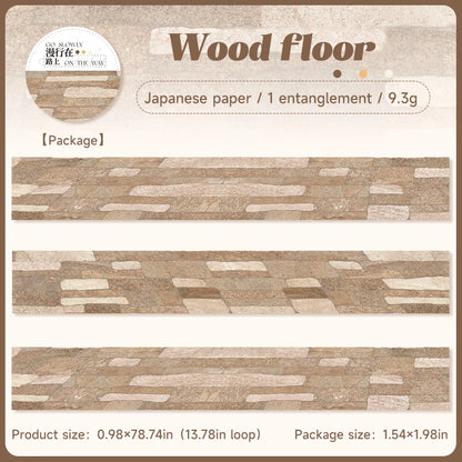 JIANQI 25mm*2m Paper Tapes Stone wall path DIY Scrapbooking Decor Photo Album Collage Junk Journal Materials Aesthetics Tape