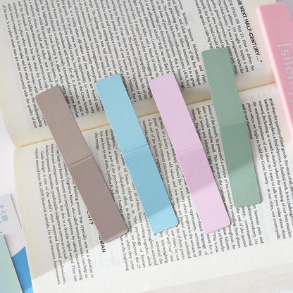 JIANQI 4 pcs/pack Magnetic bookmark Morandi style simple literary pattern bookmark Reading tool School office supplies