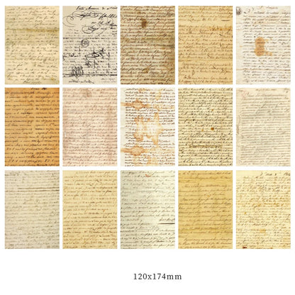 JIANQI 30pcs/pack Retro Material Paper Kit for DIY Scrapbooking Supplies Bullet Journaling Collage Junk Journal Material Paper