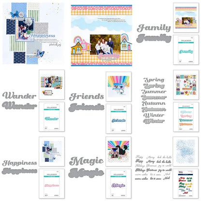 Decoration Multiple Word 2025 NEW Cutting Dies Scrapbook Diary Decoration Stencil Embossing Template DIY Greeting Card Handmade
